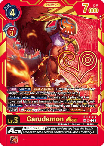 Garudamon Ace (Special Rare) [BT15-014] [Exceed Apocalypse] - Destination Retro