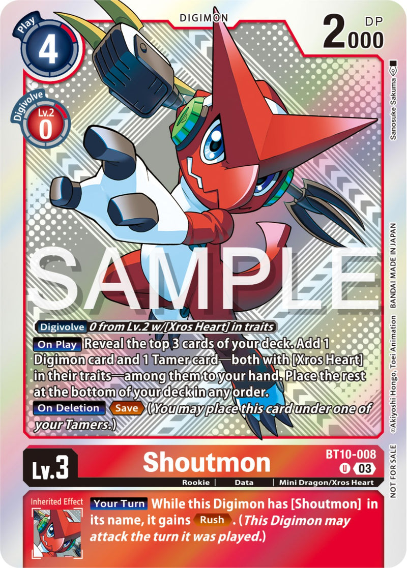 Shoutmon [BT10-008] (Exceed Apocalypse Pre-Release Winner) [Exceed Apocalypse Pre-Release Cards] - Destination Retro