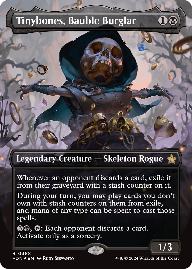Tinybones, Bauble Burglar (Borderless) (Mana Foil) [Foundations] - Destination Retro