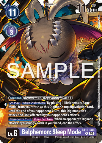 Belphemon: Sleep Mode [BT13-088] (Event Pack 6) [Versus Royal Knights Promos] - Destination Retro