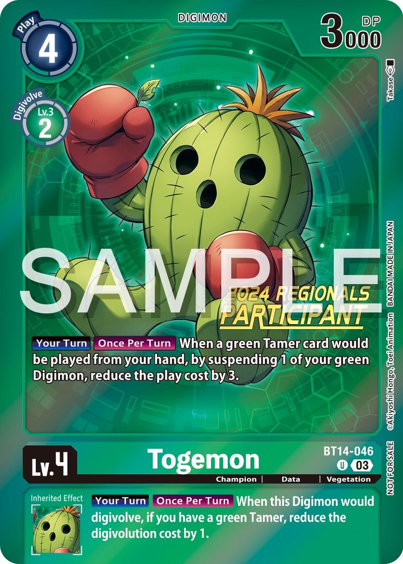 Togemon [BT14-046] (2024 Regionals Participant) [Blast Ace Promos] - Destination Retro