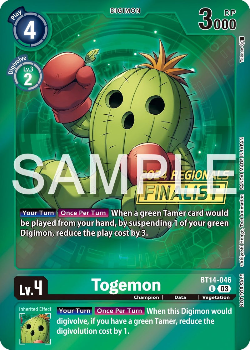 Togemon [BT14-046] (2024 Regionals Finalist) [Blast Ace Promos] - Destination Retro