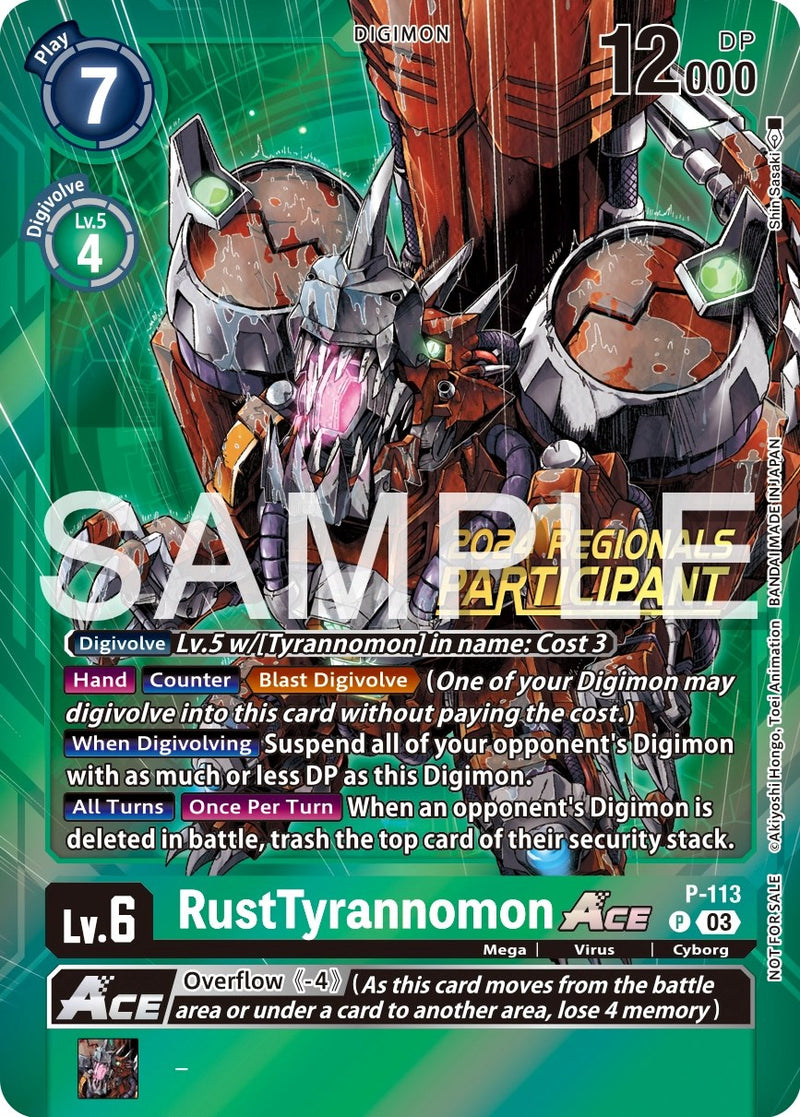 RustTyrannomon Ace [P-113] (2024 Regionals Participant) [Promotional Cards] - Destination Retro