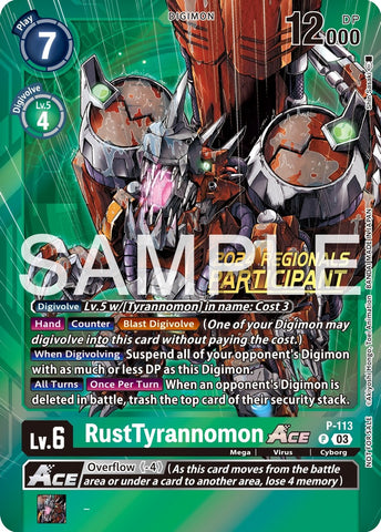 RustTyrannomon Ace [P-113] (2024 Regionals Participant) [Promotional Cards] - Destination Retro