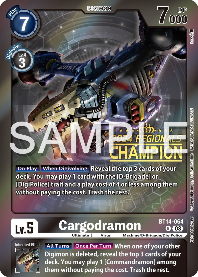 Cargodramon [BT14-064] (2024 Regionals Champion) [Blast Ace Promos] - Destination Retro