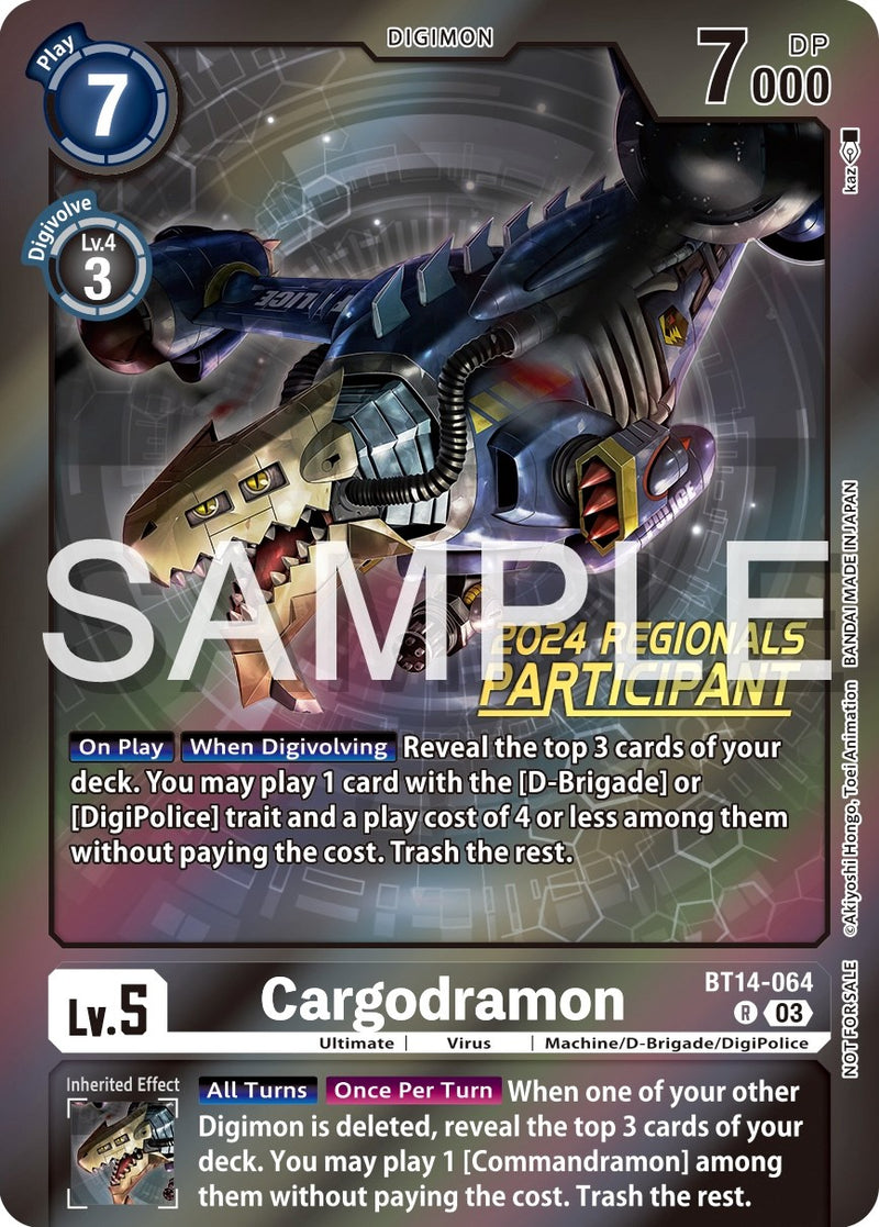 Cargodramon [BT14-064] (2024 Regionals Participant) [Blast Ace Promos] - Destination Retro