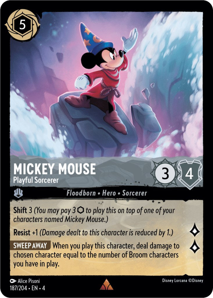 Mickey Mouse - Playful Sorcerer (187/204) (187/204) [Ursula's Return] - Destination Retro