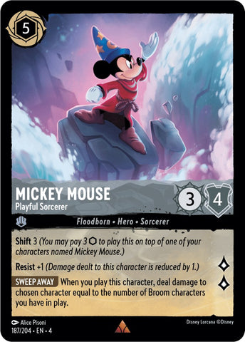 Mickey Mouse - Playful Sorcerer (187/204) (187/204) [Ursula's Return] - Destination Retro