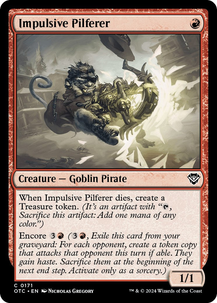 Impulsive Pilferer [Outlaws of Thunder Junction Commander] - Destination Retro