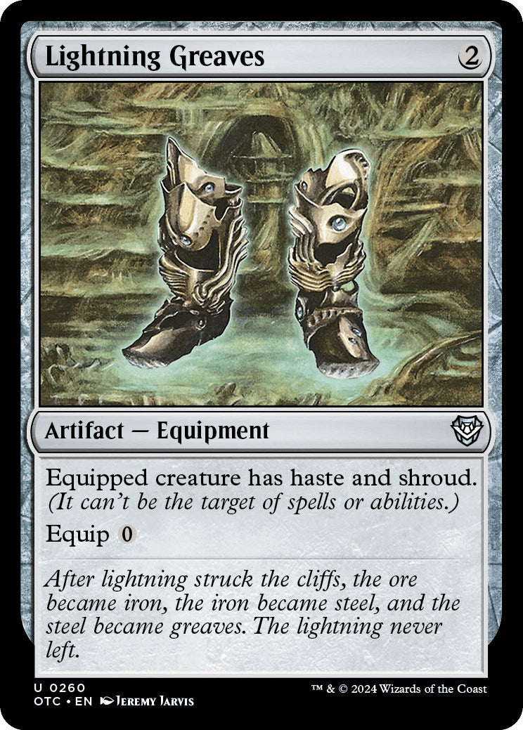 Lightning Greaves [Outlaws of Thunder Junction Commander] - Destination Retro