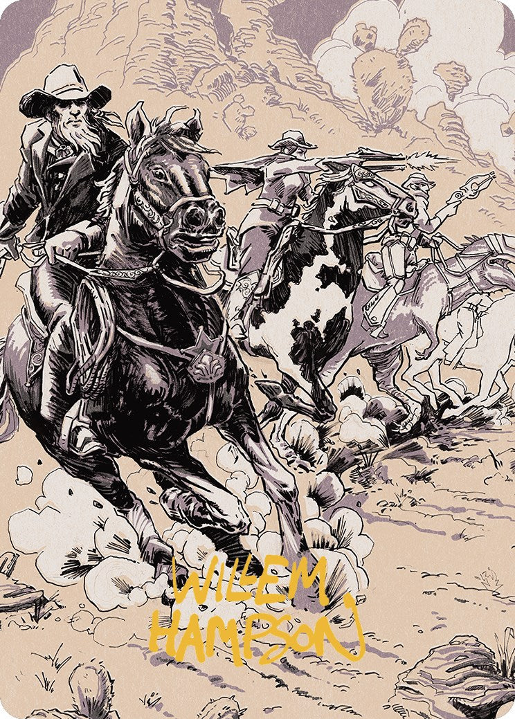 Overwhelming Forces Art Card (Gold-Stamped Signature) [Outlaws of Thunder Junction Art Series] - Destination Retro