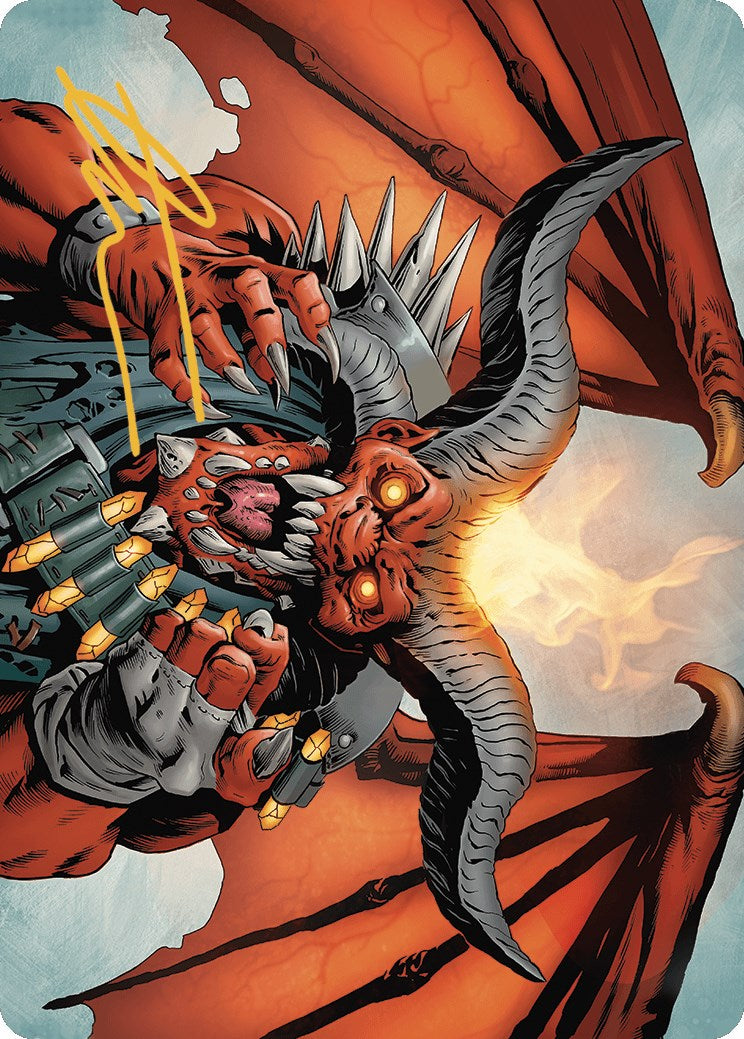 Rakdos, the Muscle Art Card (Gold-Stamped Signature) [Outlaws of Thunder Junction Art Series] - Destination Retro