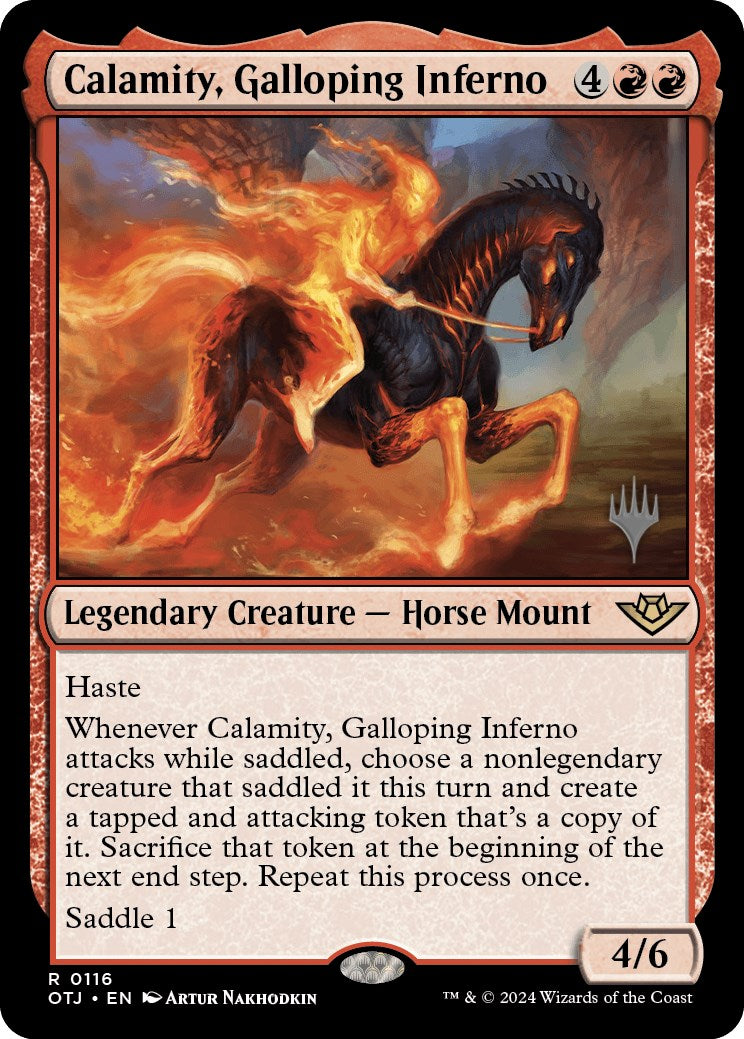 Calamity, Galloping Inferno (Promo Pack) [Outlaws of Thunder Junction Promos] - Destination Retro