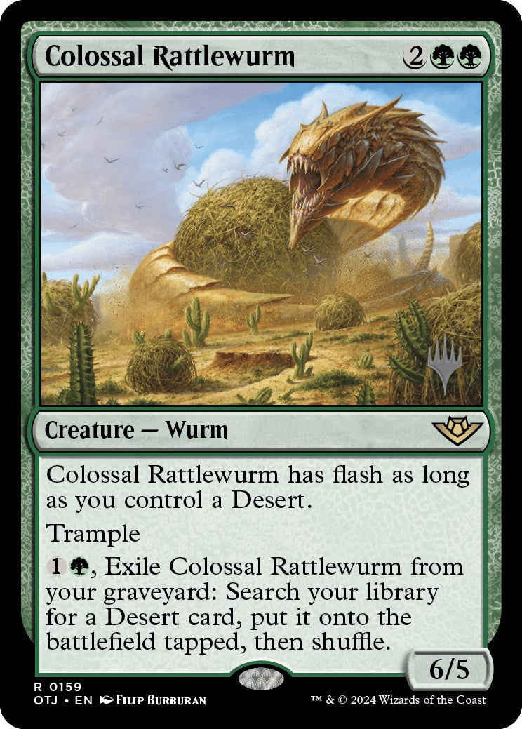 Colossal Rattlewurm (Promo Pack) [Outlaws of Thunder Junction Promos] - Destination Retro