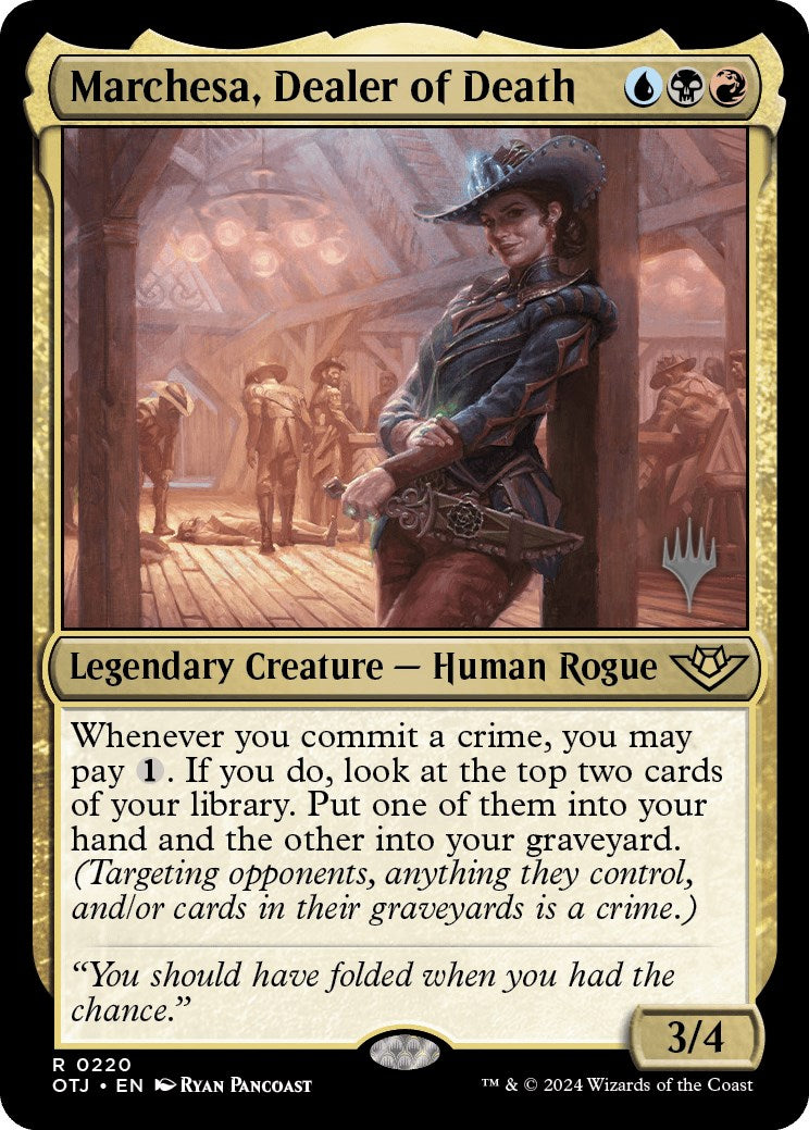 Marchesa, Dealer of Death (Promo Pack) [Outlaws of Thunder Junction Promos] - Destination Retro