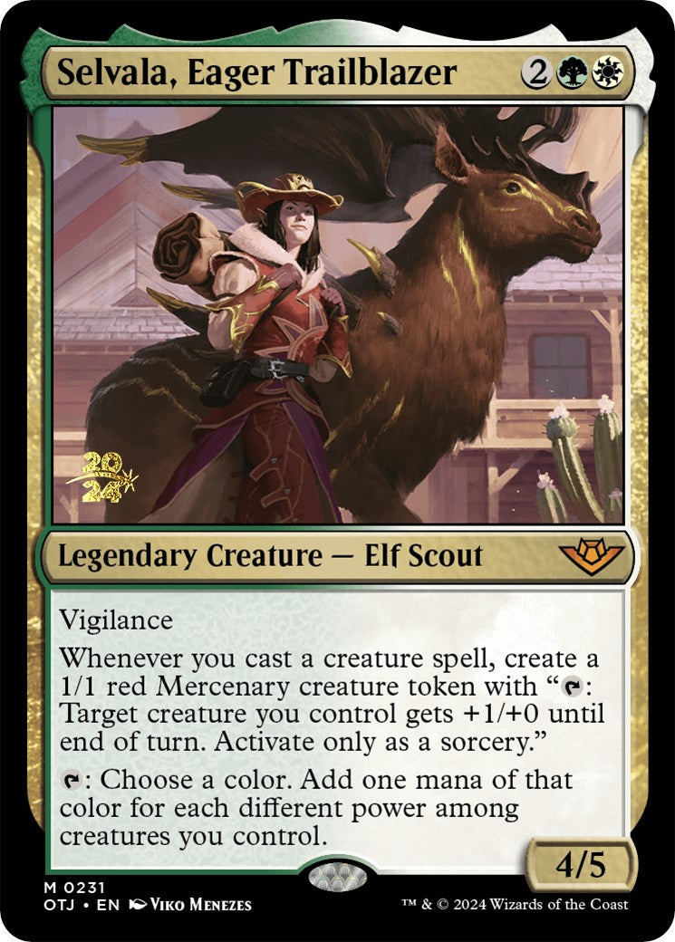 Selvala, Eager Trailblazer [Outlaws of Thunder Junction Prerelease Promos] - Destination Retro