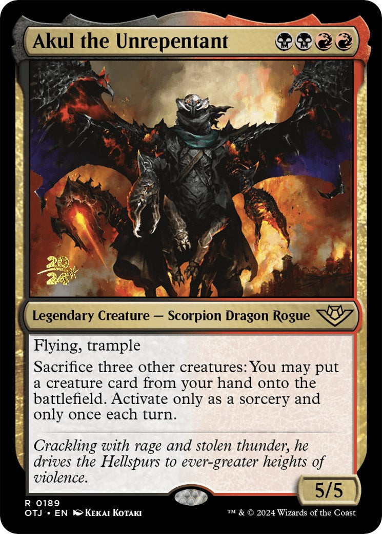 Akul the Unrepentant [Outlaws of Thunder Junction Prerelease Promos] - Destination Retro