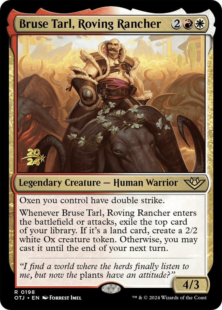 Bruse Tarl, Roving Rancher [Outlaws of Thunder Junction Prerelease Promos] - Destination Retro