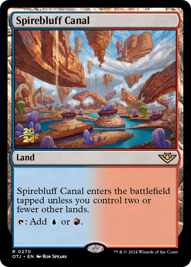 Spirebluff Canal (OTJ) [Outlaws of Thunder Junction Prerelease Promos] - Destination Retro