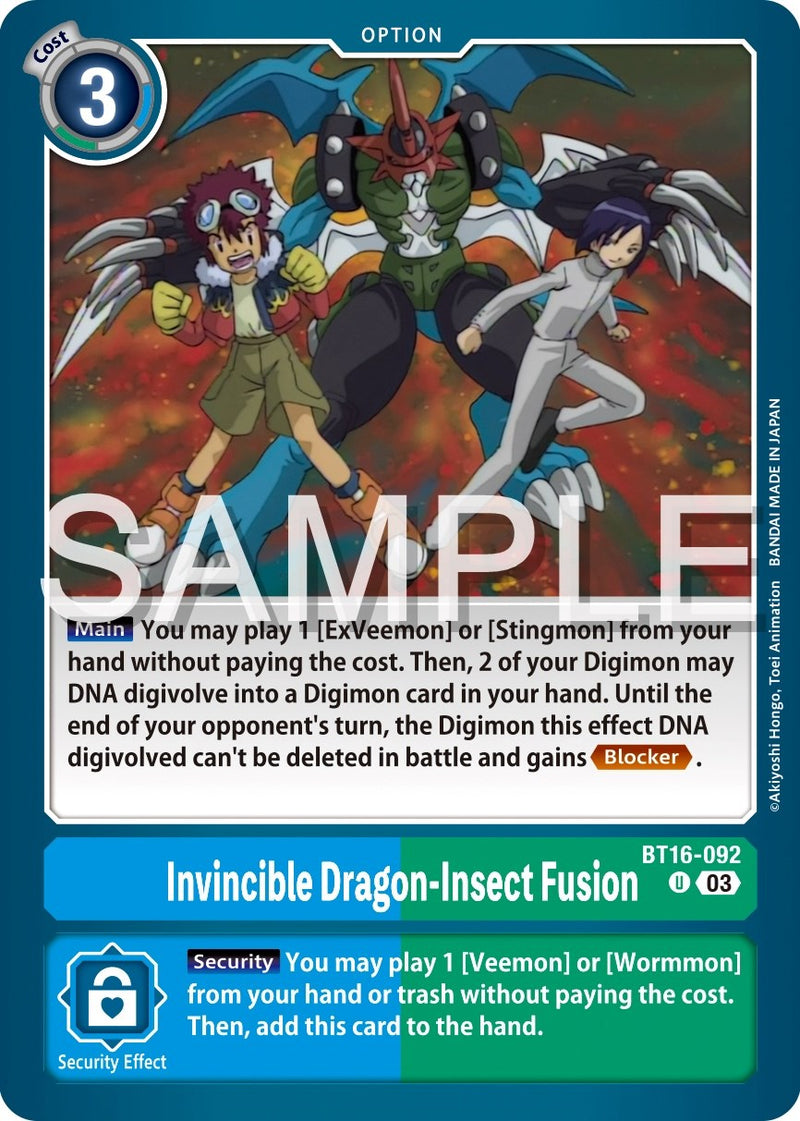 Invincible Dragon-Insect Fusion [BT16-092] [Beginning Observer] - Destination Retro