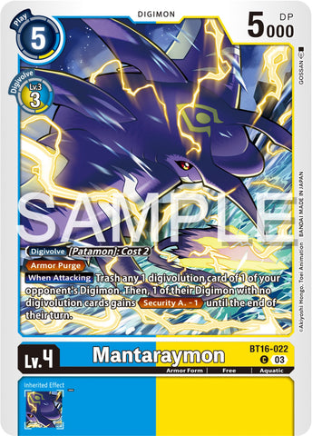 Mantaraymon [BT16-022] [Beginning Observer] - Destination Retro