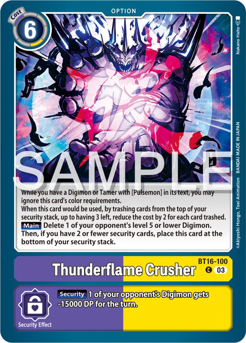 Thunderflame Crusher [BT16-100] [Beginning Observer] - Destination Retro