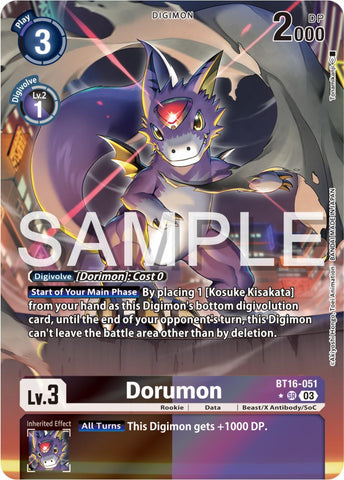 Dorumon [BT16-051] (Alternate Art) [Beginning Observer] - Destination Retro