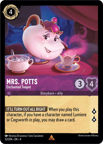 Mrs. Potts - Enchanted Teapot (52/204) [Ursula's Return] - Destination Retro