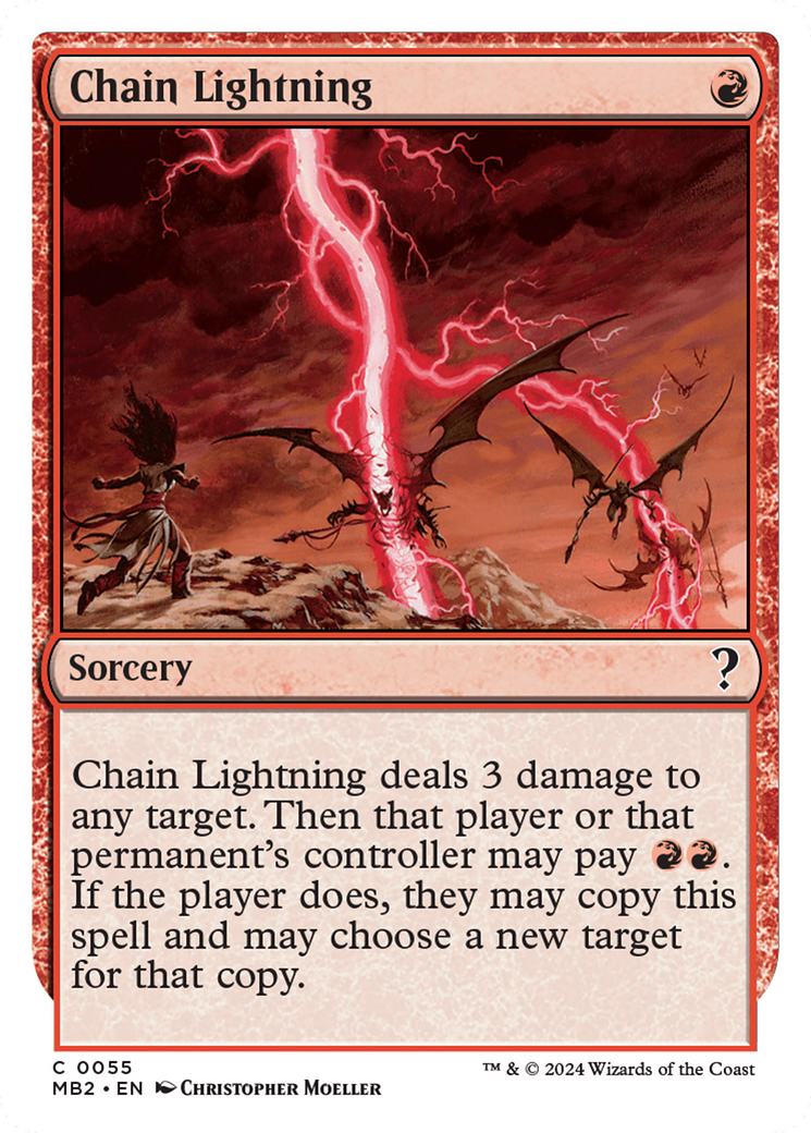 Chain Lightning (White Border) [Mystery Booster 2] - Destination Retro