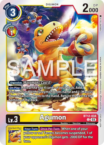 Agumon [BT12-034] (Official Tournament Vol.13 Winner Pack) [Across Time Promos] - Destination Retro
