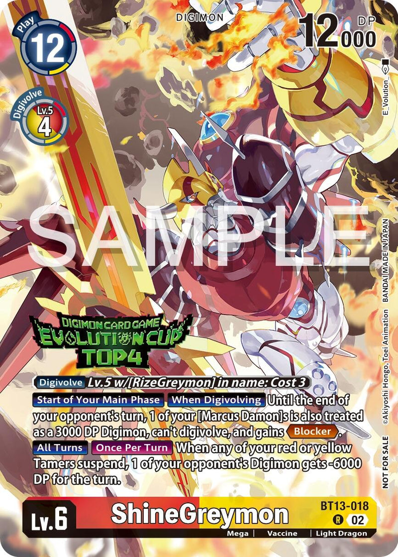 ShineGreymon [BT13-018] (2024 Evolution Cup Top 4) [Versus Royal Knights Booster Promos] - Destination Retro