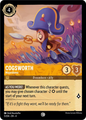 Cogsworth - Majordomo (5/204) [Ursula's Return] - Destination Retro