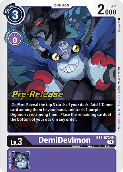 DemiDevimon [BT8-072] [New Awakening Pre-Release Cards] - Destination Retro
