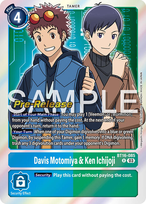 Davis Motomiya & Ken Ichijoji [BT16-085] [Beginning Observer Pre-Release Promos] - Destination Retro