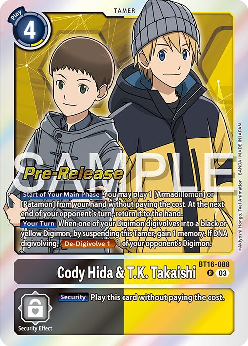 Cody Hida & T.K. Takaishi [BT16-088] [Beginning Observer Pre-Release Promos] - Destination Retro