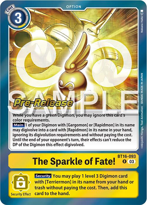 The Sparkle of Fate! [BT16-093] [Beginning Observer Pre-Release Promos] - Destination Retro