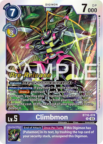 Climbmon [BT16-074] [Beginning Observer Pre-Release Promos] - Destination Retro