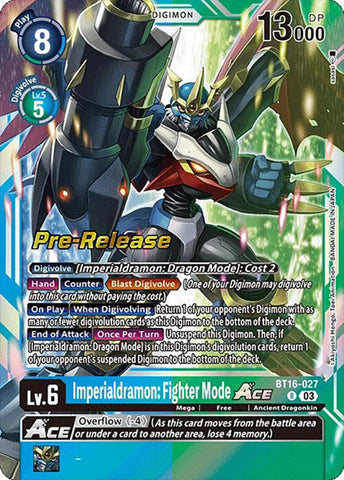 Imperialdramon: Fighter Mode Ace [BT16-027] [Beginning Observer Pre-Release Promos] - Destination Retro