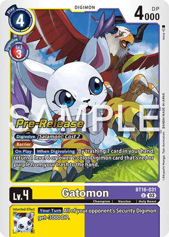 Gatomon [BT16-031] [Beginning Observer Pre-Release Promos] - Destination Retro