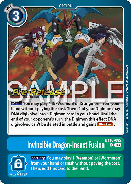 Invincible Dragon-Insect Fusion [BT16-092] [Beginning Observer Pre-Release Promos] - Destination Retro