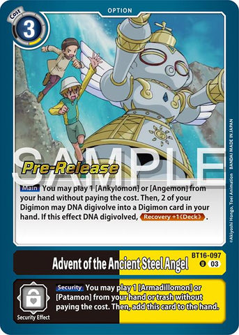 Advent of the Ancient Steel Angel [BT16-097] [Beginning Observer Pre-Release Promos] - Destination Retro
