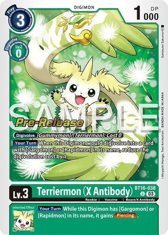 Terriermon (X Antibody) [BT16-038] [Beginning Observer Pre-Release Promos] - Destination Retro