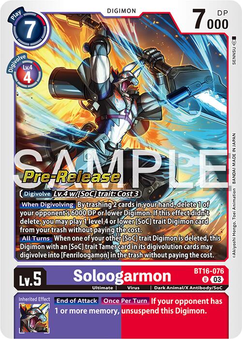 Soloogarmon [BT16-076] [Beginning Observer Pre-Release Promos] - Destination Retro