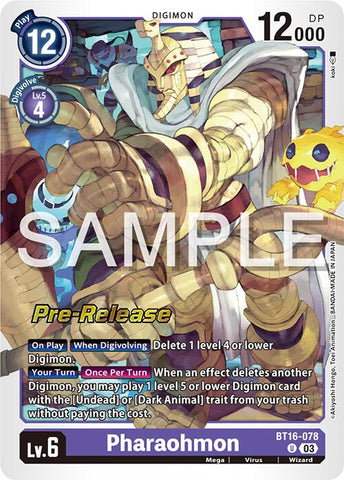 Pharaohmon [BT16-078] [Beginning Observer Pre-Release Promos] - Destination Retro