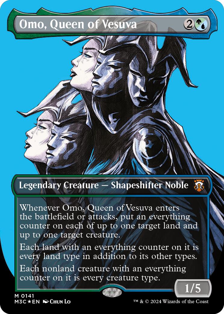 Omo, Queen of Vesuva (Borderless) (Ripple Foil) [Modern Horizons 3 Commander] - Destination Retro