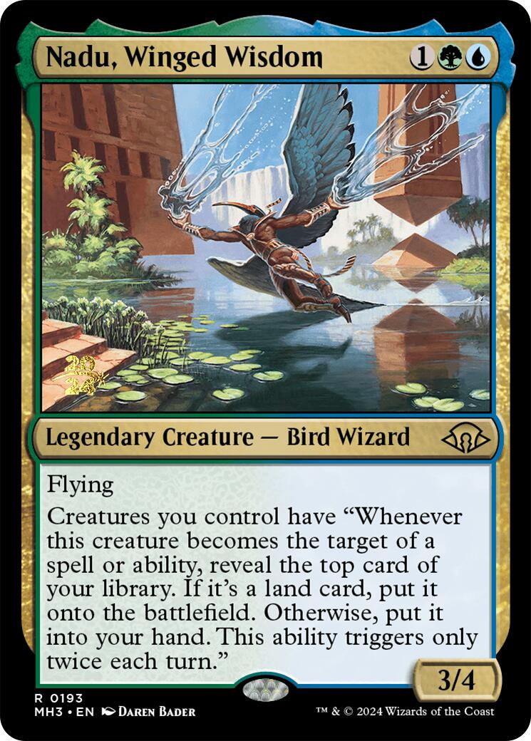 Nadu, Winged Wisdom [Modern Horizons 3 Prerelease Promos] - Destination Retro