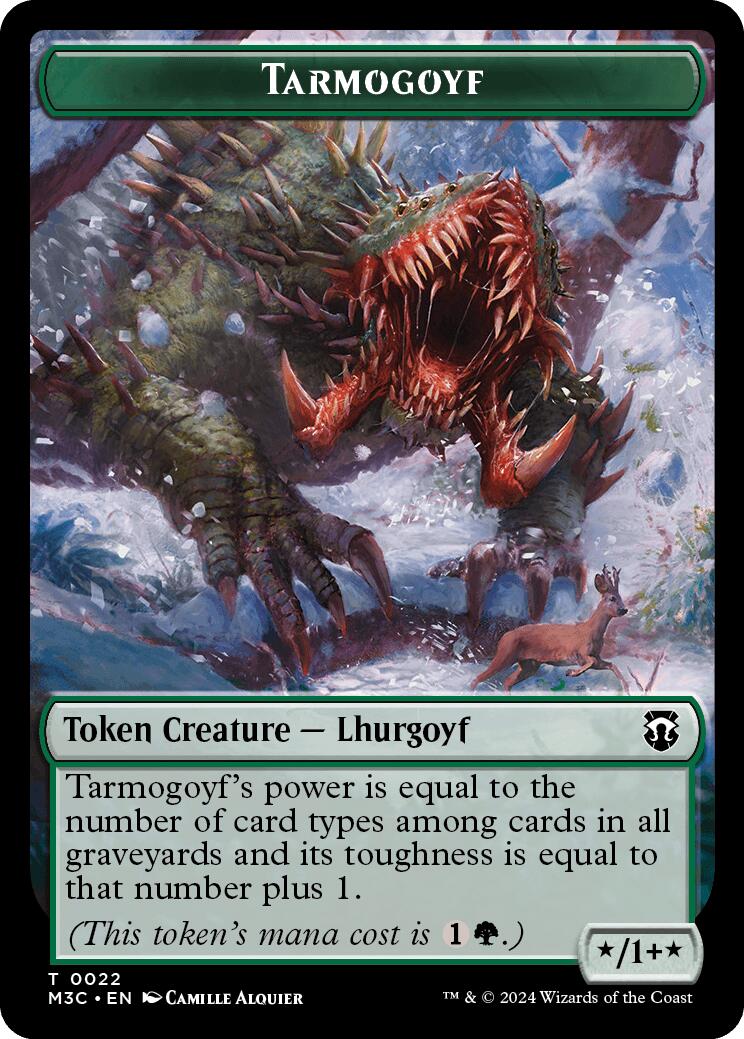 Tarmogoyf // Saproling Double-Sided Token [Modern Horizons 3 Commander Tokens] - Destination Retro