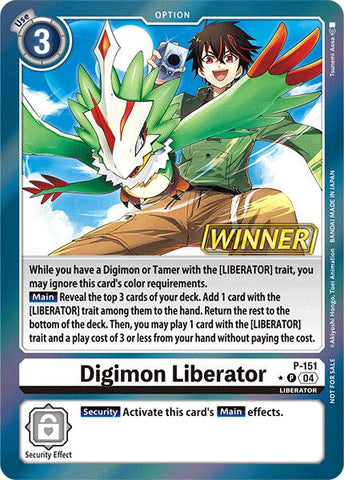 Digimon Liberator [P-151] (Store Tournament 2024 Jul. – Sep. Winner Pack) [Promotional Cards] - Destination Retro