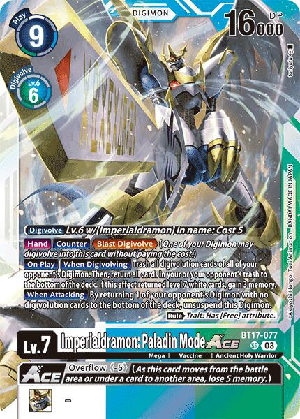 Imperialdramon: Paladin Mode ACE [BT17-077] [Secret Crisis] - Destination Retro
