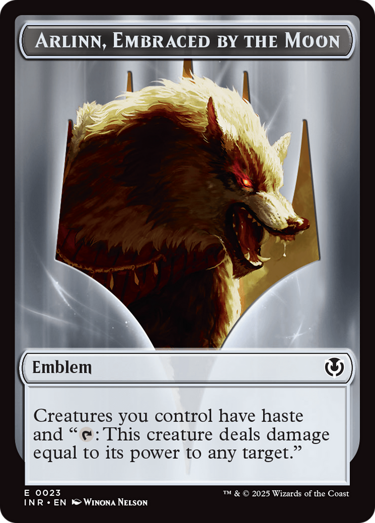 Wolf (0018) // Emblem - Arlinn, Embraces by the Moon Double-Sided Token [Innistrad Remastered Tokens] - Destination Retro
